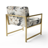 Neutral Zen Tropical Pattern - Tropical Arm Chair