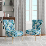 Oceanic Mirage Tropical Pattern - Upholstered Tropical Accent Chairs