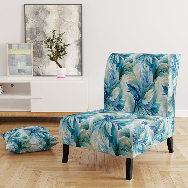 Oceanic Mirage Tropical Pattern - Upholstered Tropical Accent Chairs
