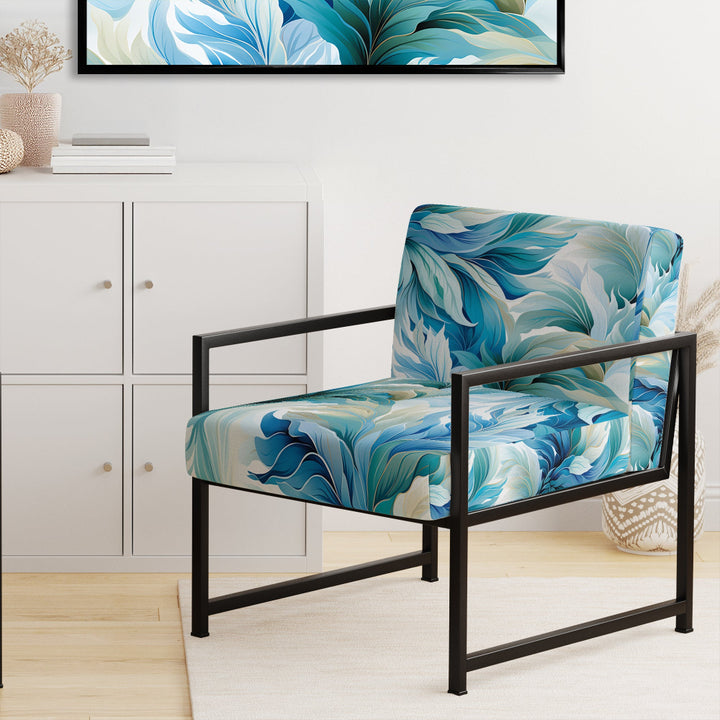 Oceanic Mirage Tropical Pattern - Upholstered Tropical Accent Chairs
