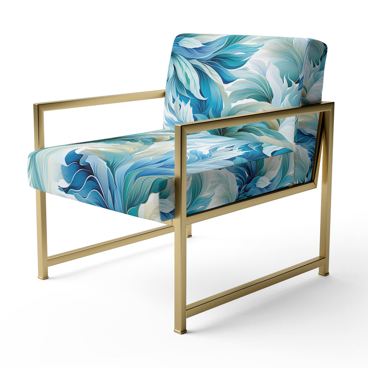 Oceanic Mirage Tropical Pattern - Upholstered Tropical Accent Chairs