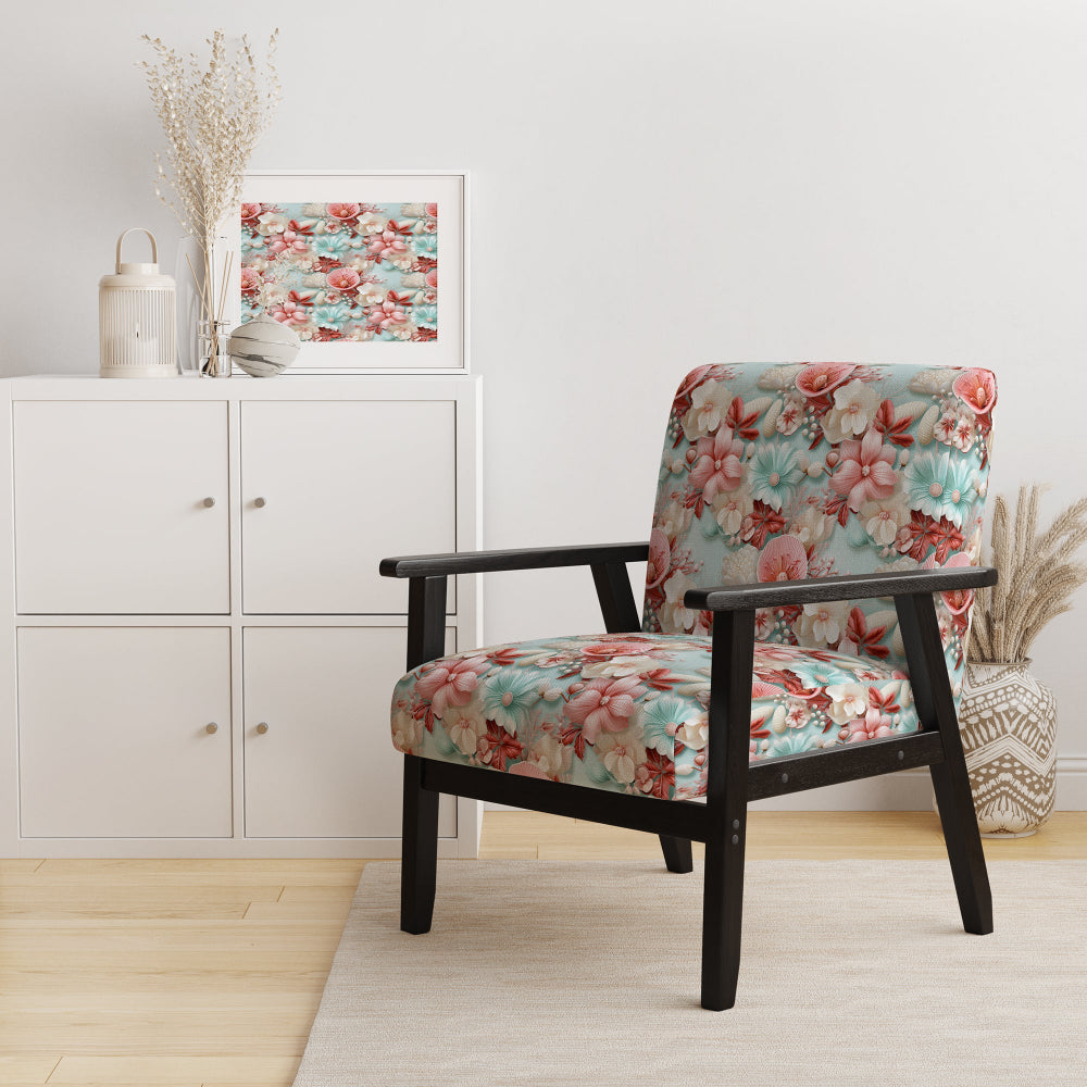 Seashell Whispers Tropical Pattern - Nautical Arm Chair