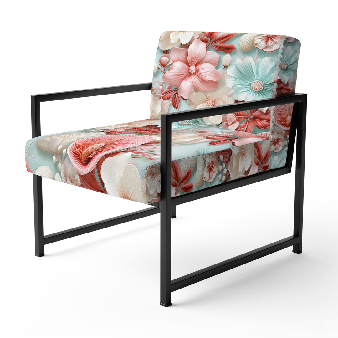Seashell Whispers Tropical Pattern - Nautical Arm Chair