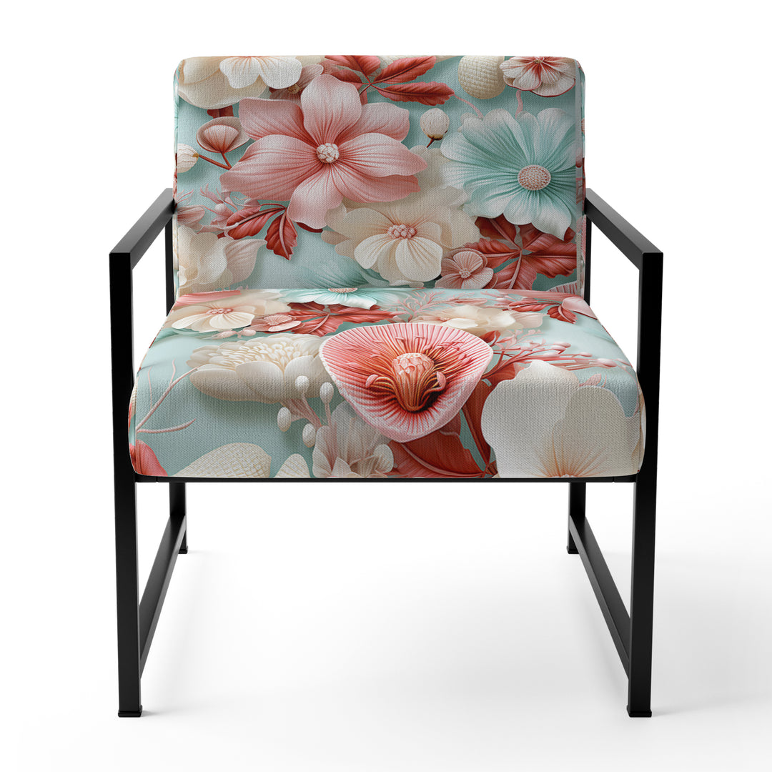 Seashell Whispers Tropical Pattern - Nautical Arm Chair