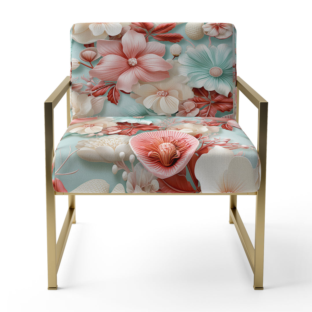Seashell Whispers Tropical Pattern - Nautical Arm Chair