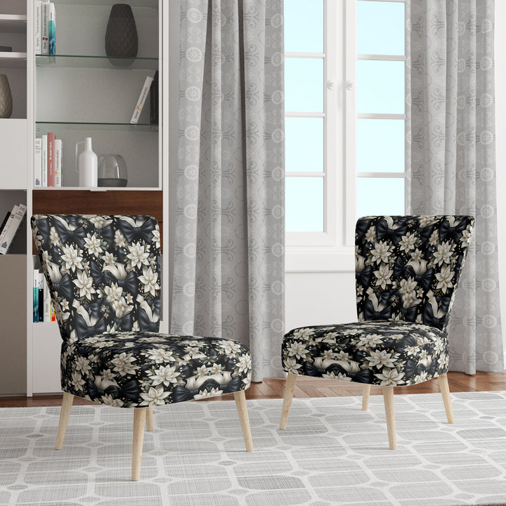 Tuxedo Tidings - Cottage Accent Slipper Chair