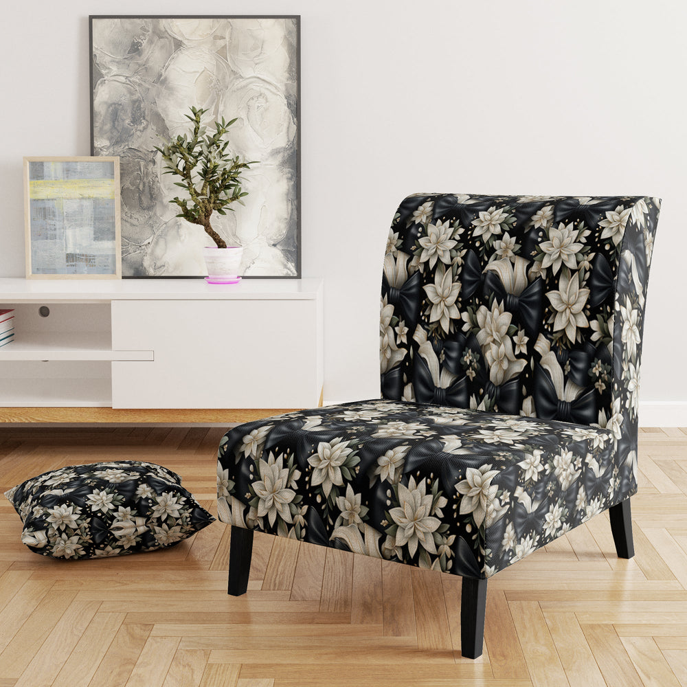 Tuxedo Tidings - Cottage Accent Slipper Chair