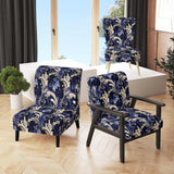 Cobalt Blue Baroque Scrolls Victorian Pattern- Upholstered Accent Chair