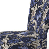 Cobalt Blue Baroque Scrolls Victorian Pattern- Upholstered Accent Chair