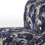 Cobalt Blue Baroque Scrolls Victorian Pattern- Upholstered Accent Chair