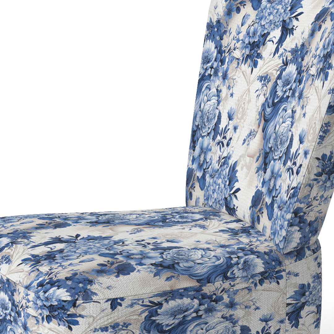 Cobalt Blue Cameo Victorian Pattern - Cottage Arm Chair