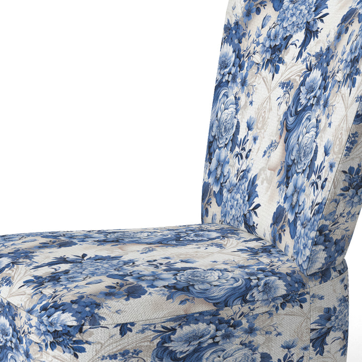 Cobalt Blue Cameo Victorian Pattern - Cottage Arm Chair