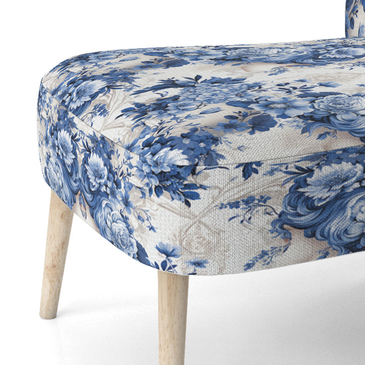 Cobalt Blue Cameo Victorian Pattern - Cottage Arm Chair
