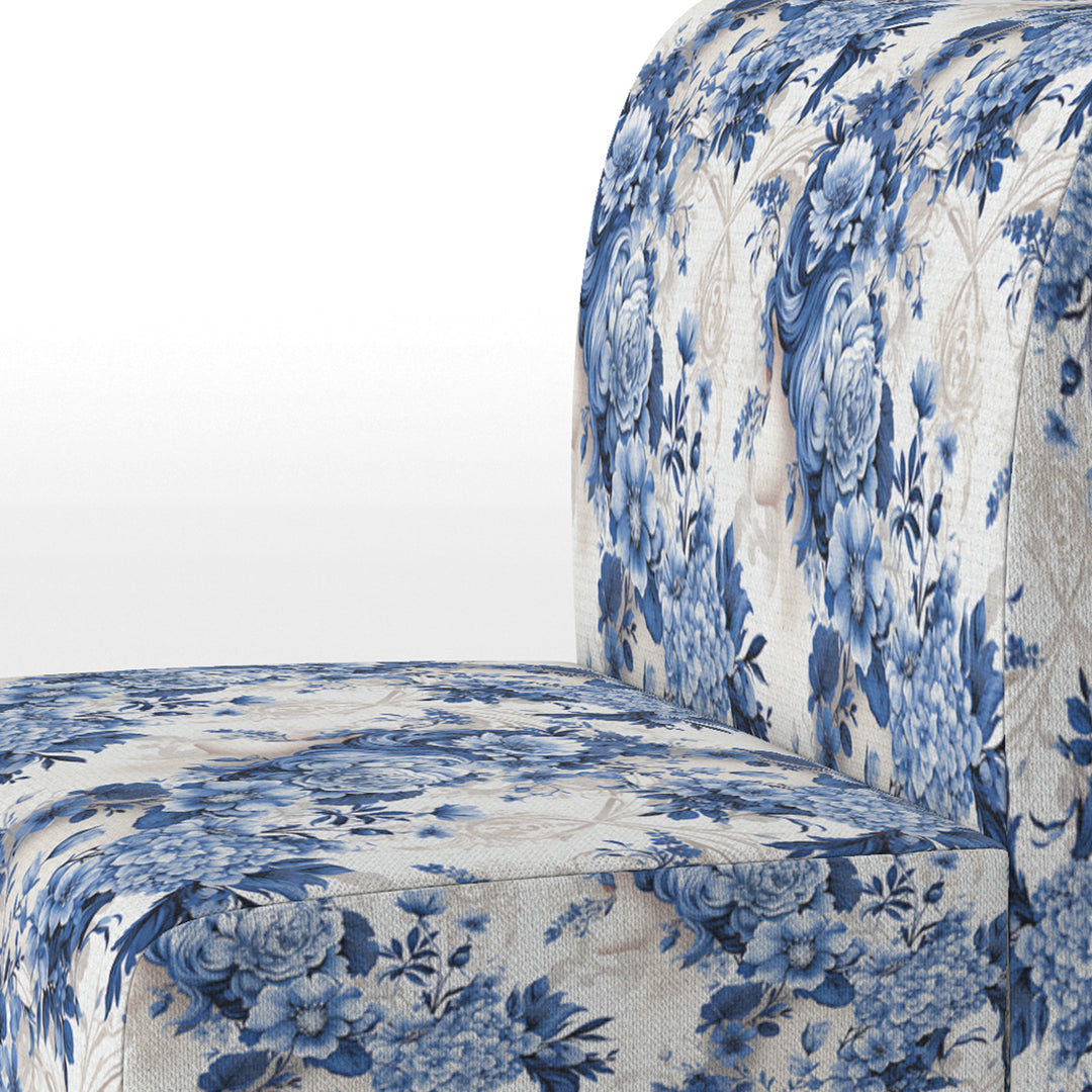 Cobalt Blue Cameo Victorian Pattern - Cottage Arm Chair