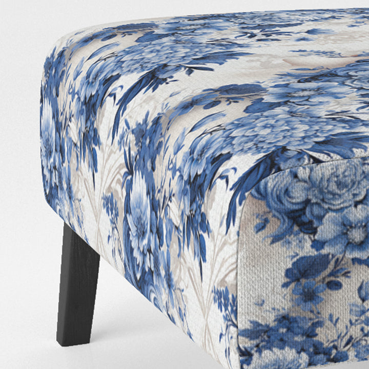 Cobalt Blue Cameo Victorian Pattern - Cottage Arm Chair