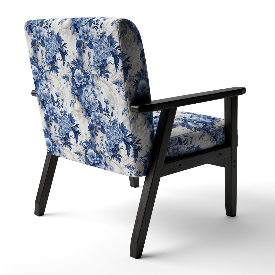 Cobalt Blue Cameo Victorian Pattern - Cottage Arm Chair