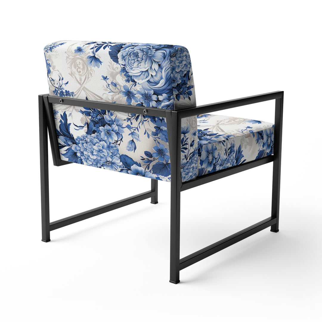 Cobalt Blue Cameo Victorian Pattern - Cottage Arm Chair