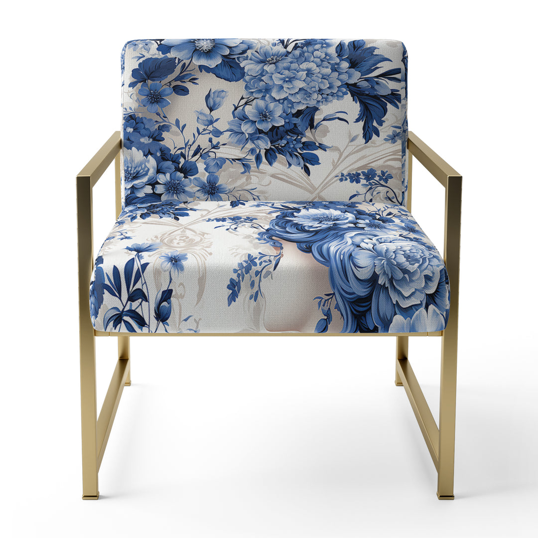 Cobalt Blue Cameo Victorian Pattern - Cottage Arm Chair