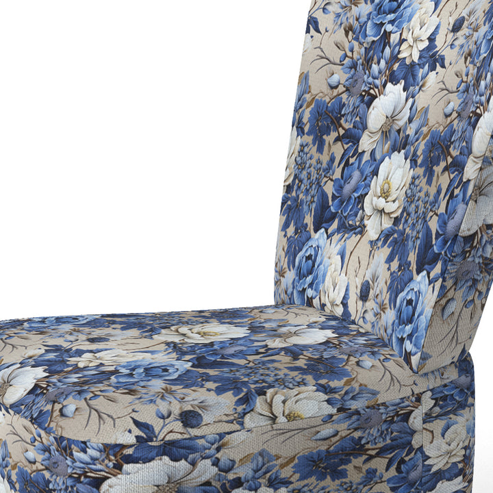 Cobalt Blue Chinoiserie Ii Victorian Pattern - Cottage Accent Side Chair