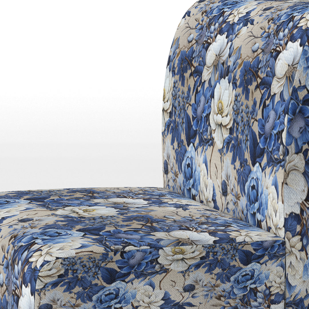 Cobalt Blue Chinoiserie Ii Victorian Pattern - Cottage Accent Side Chair
