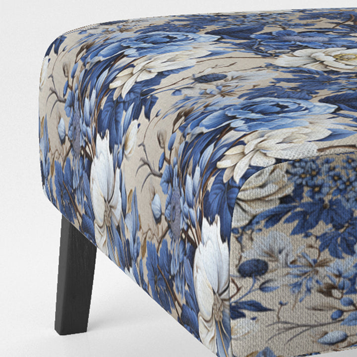 Cobalt Blue Chinoiserie Ii Victorian Pattern - Cottage Accent Side Chair