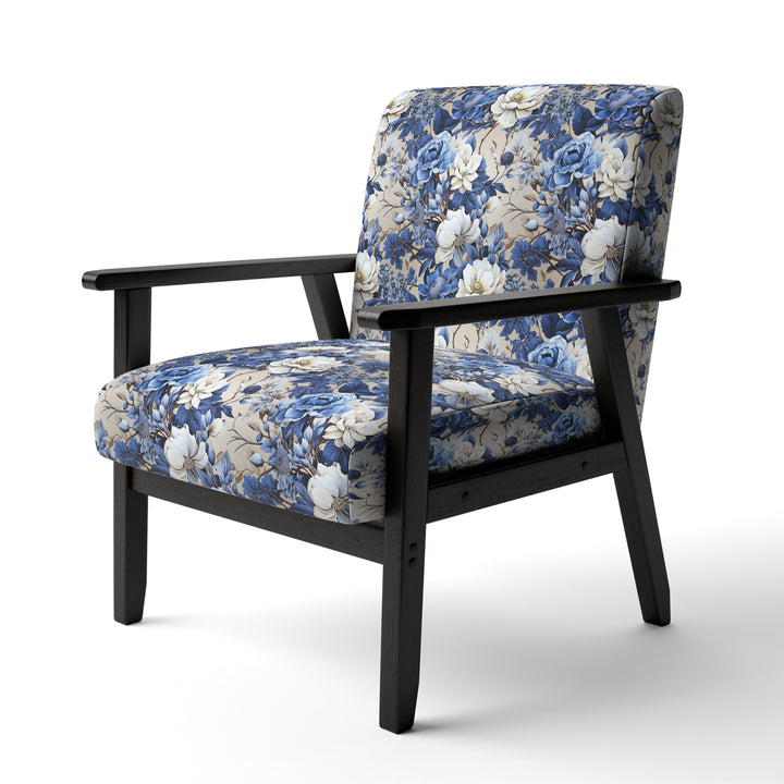 Cobalt Blue Chinoiserie Ii Victorian Pattern - Cottage Accent Side Chair