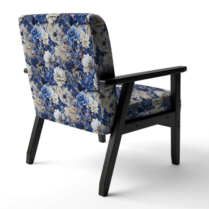 Cobalt Blue Chinoiserie Ii Victorian Pattern - Cottage Accent Side Chair