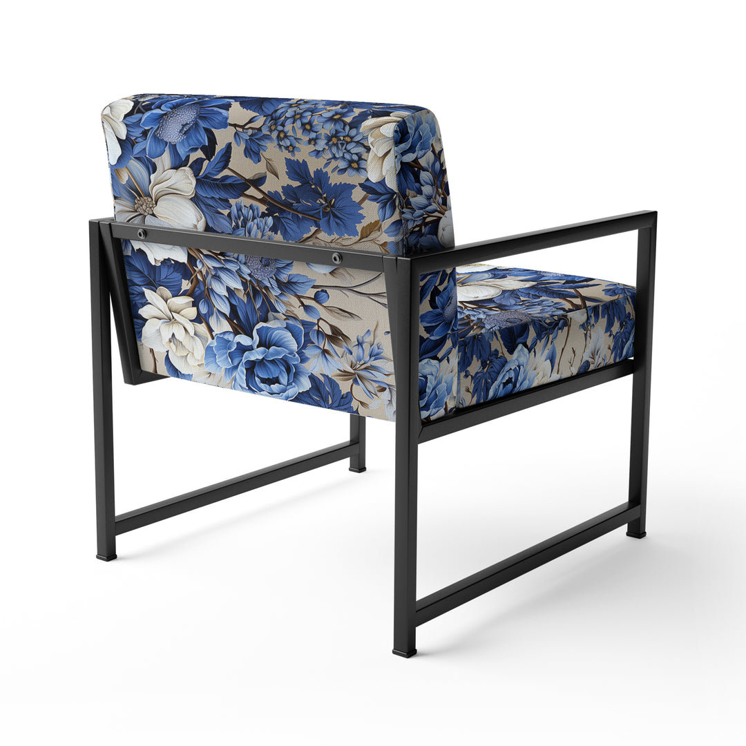 Cobalt Blue Chinoiserie Ii Victorian Pattern - Cottage Accent Side Chair