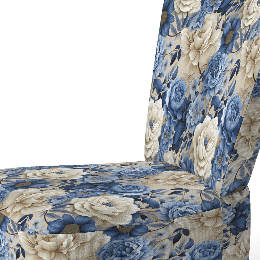 Blue Neo Victorian Roses Victorian Pattern - Cottage Arm Chair
