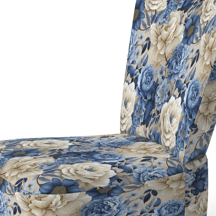 Blue Neo Victorian Roses Victorian Pattern - Cottage Arm Chair