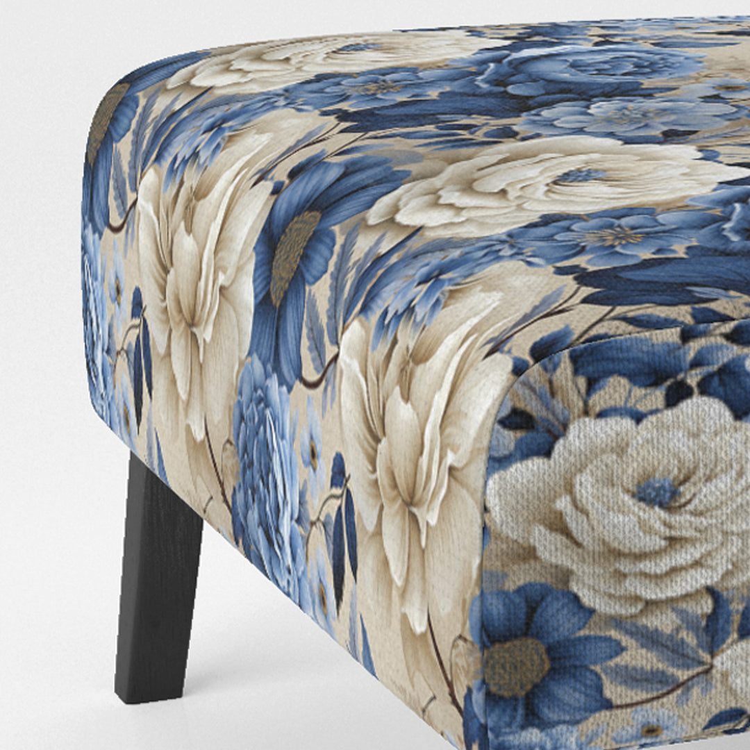 Blue Neo Victorian Roses Victorian Pattern - Cottage Arm Chair