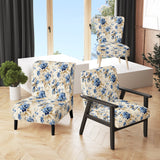 Cobalt Blue Ornate Corners Victorian Pattern - Cottage Accent Side Chair