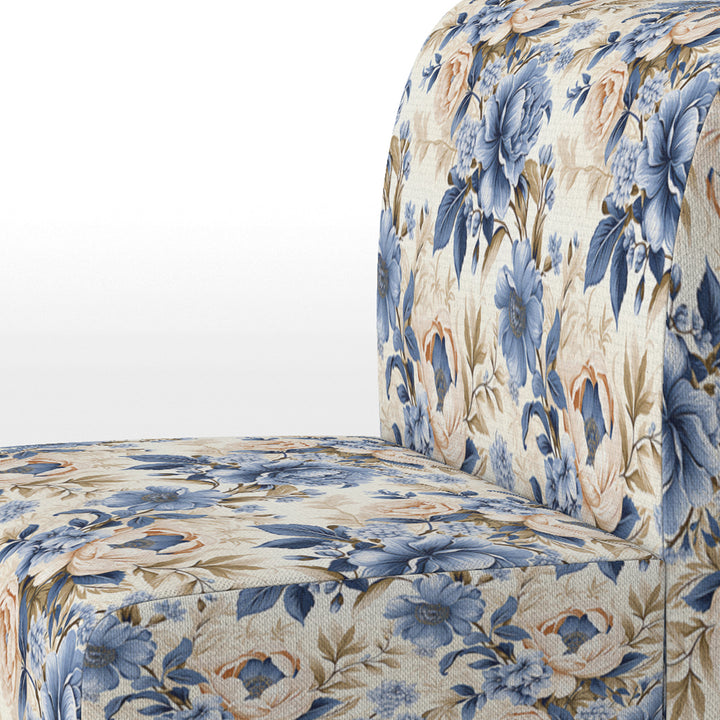 Cobalt Blue Victorian Rococo Victorian Pattern - Cottage Accent Slipper Chair