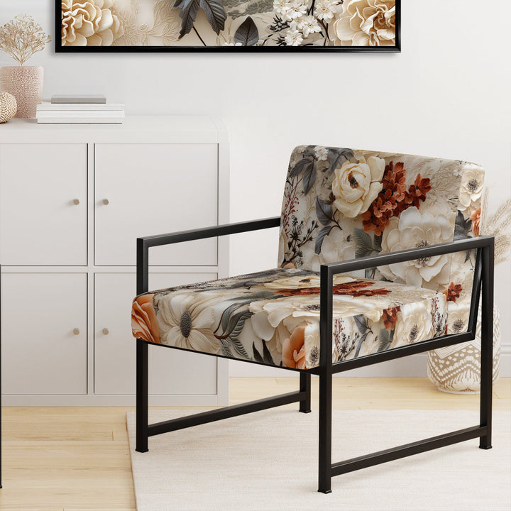 Rustic Lace Romance Victorian Pattern - Upholstered Cottage Accent Chairs