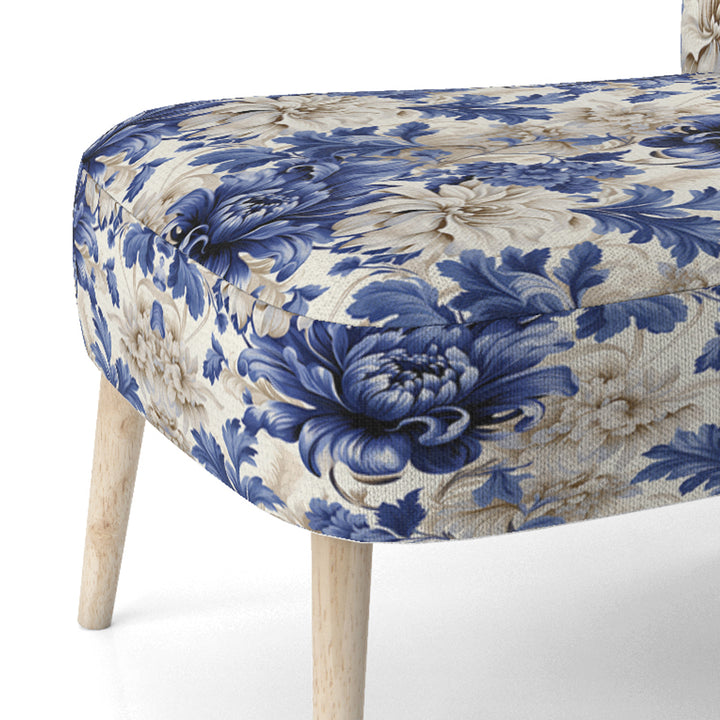 Victorian Cobalt Blue Brocade Victorian Pattern - Cottage Arm Chair