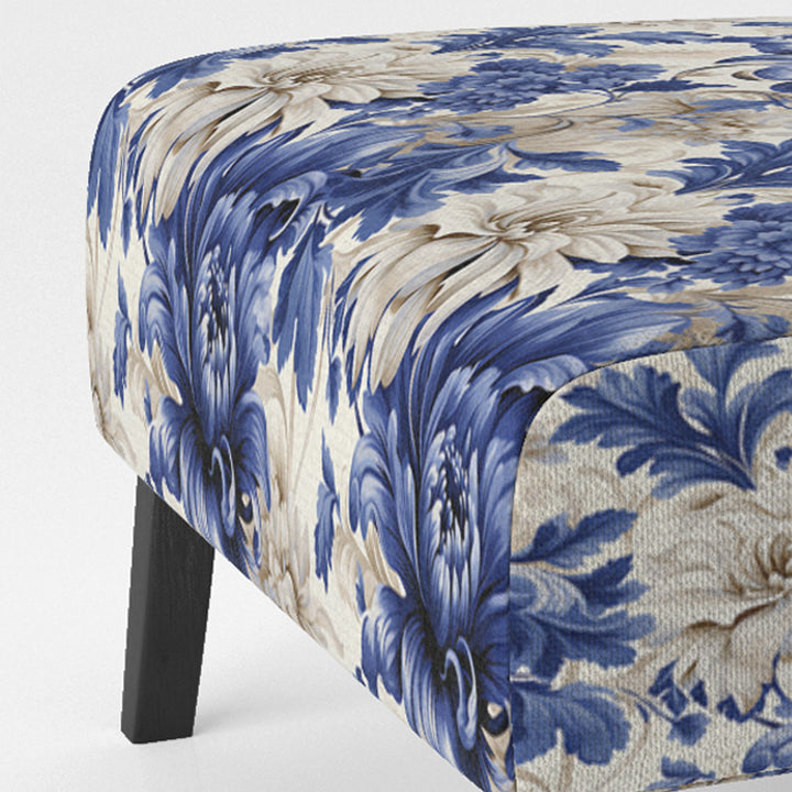 Victorian Cobalt Blue Brocade Victorian Pattern - Cottage Arm Chair