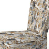 Golden White And Blue Flowers Elegance - Upholstered Glam Accent Chairs