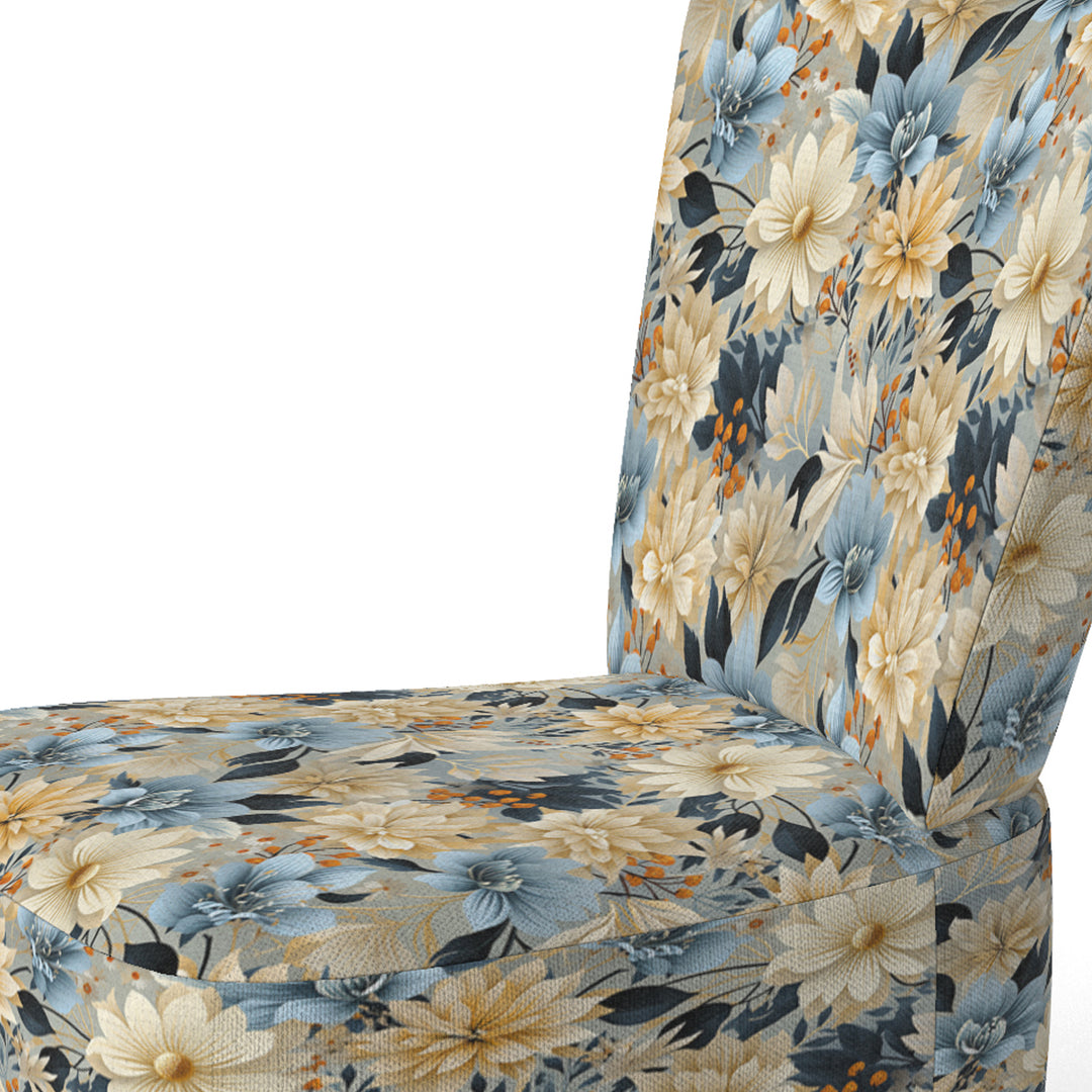 Blue Boho Floral Harmony Dreams - Cottage Arm Chair