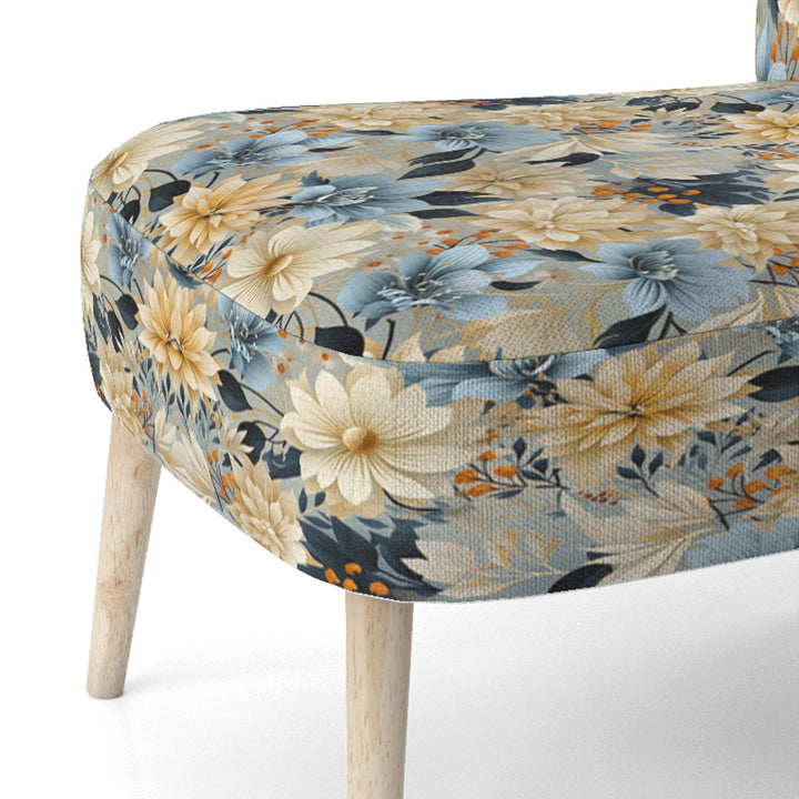Blue Boho Floral Harmony Dreams - Cottage Arm Chair
