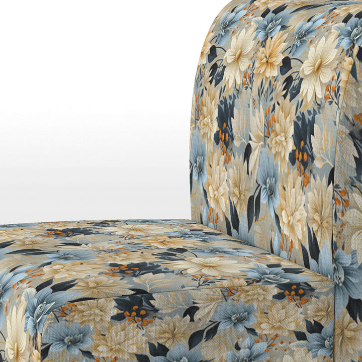 Blue Boho Floral Harmony Dreams - Cottage Arm Chair
