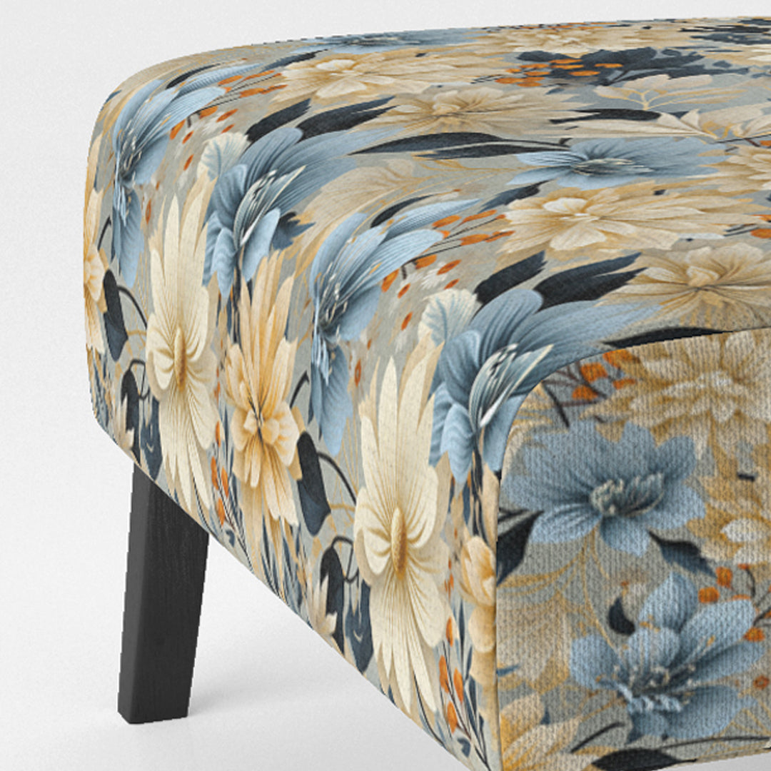 Blue Boho Floral Harmony Dreams - Cottage Arm Chair