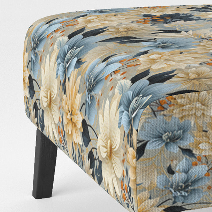 Blue Boho Floral Harmony Dreams - Cottage Arm Chair