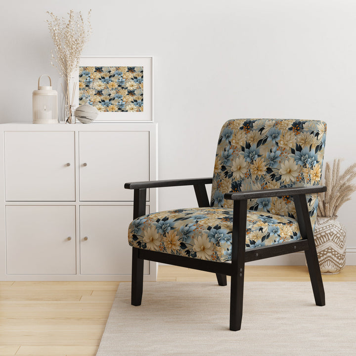 Blue Boho Floral Harmony Dreams - Cottage Arm Chair