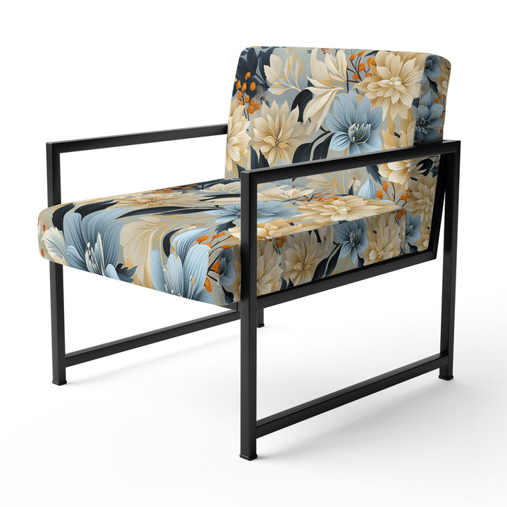 Blue Boho Floral Harmony Dreams - Cottage Arm Chair
