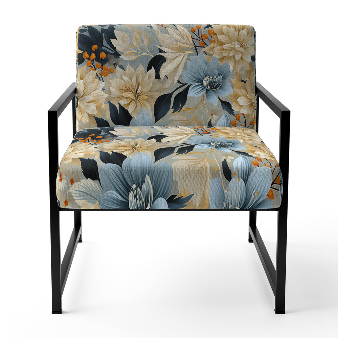 Blue Boho Floral Harmony Dreams - Cottage Arm Chair