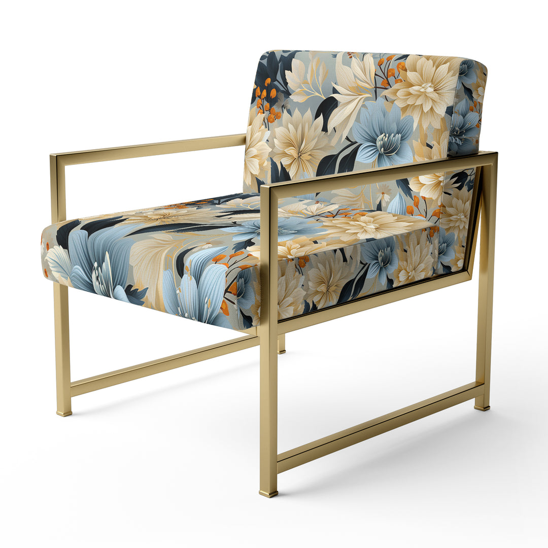 Blue Boho Floral Harmony Dreams - Cottage Arm Chair