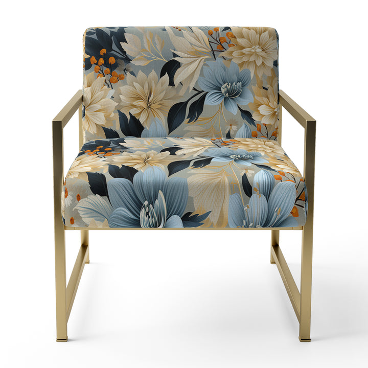 Blue Boho Floral Harmony Dreams - Cottage Arm Chair