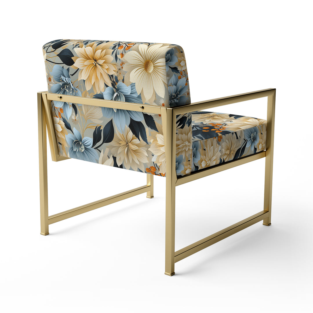 Blue Boho Floral Harmony Dreams - Cottage Arm Chair