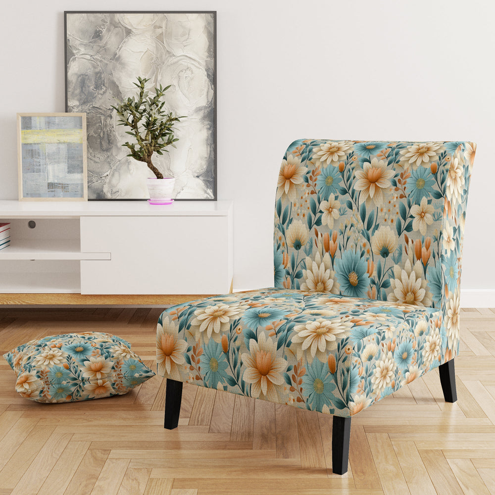 Blue Timeless Garden Flourish - Bohemian Arm Chair