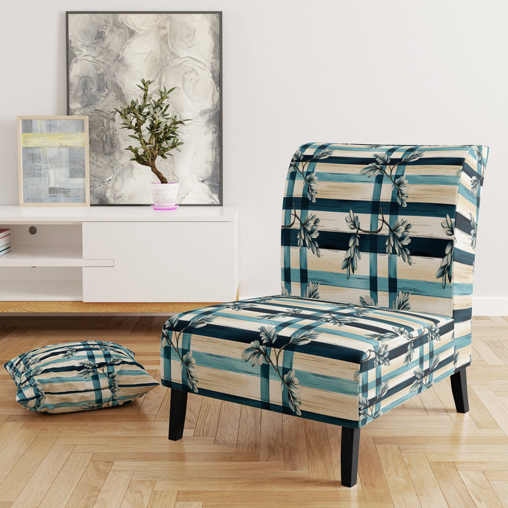 Nautical Vintage Floral Stripes - Vintage Arm Chair